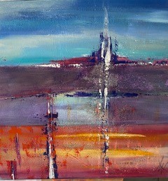 Acrylbild Le Mont St. Michel von Angelina W., 60 x 60 cm