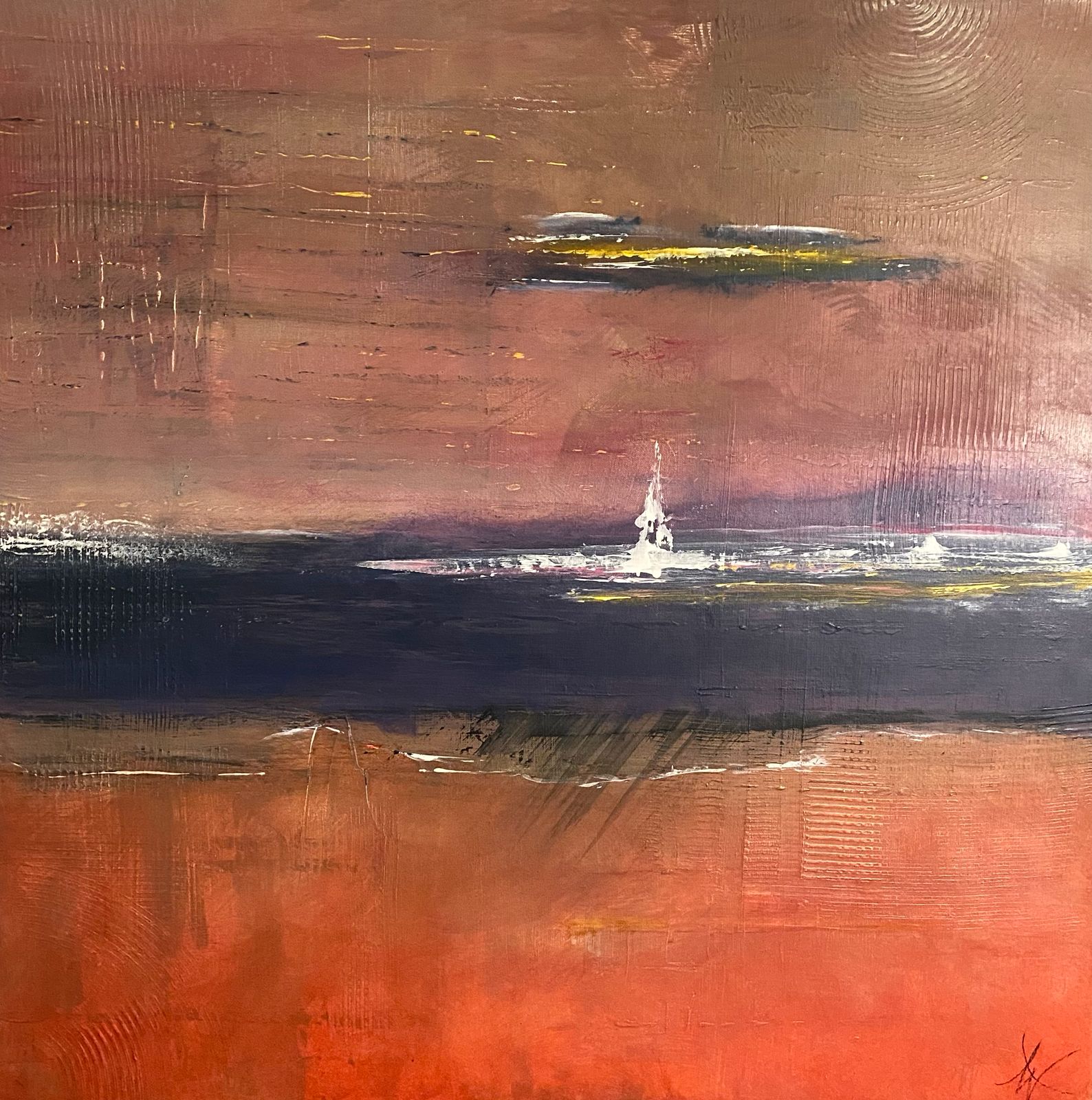 Acrylbild Ruhe von Angelina W., 80 x 80 cm